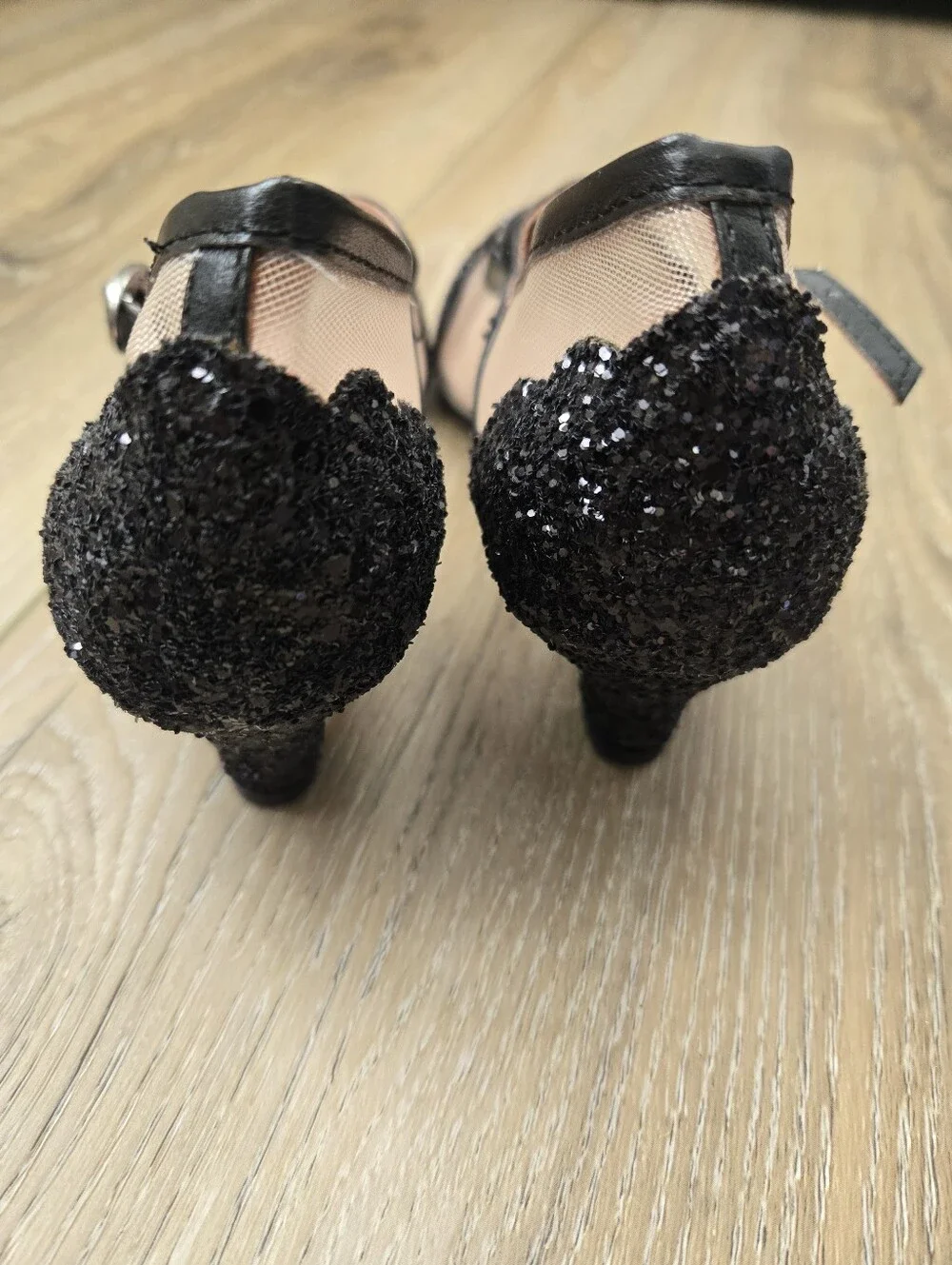Chasing Fireflies Mesh & Glitter Heeled Maryjane Shoes, 2 Kids